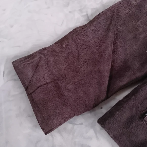 Suzy Shier Suede Zip Front Women's Jacket - Brown - Picture 7 of 10